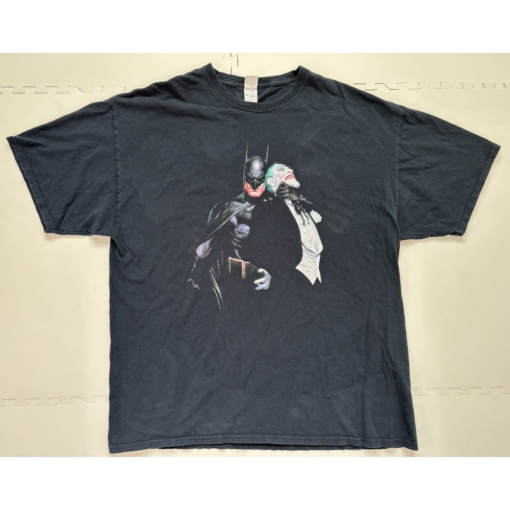 Vtg Batman T-Shirt Joker Choker Fruit Of The Loom DC Comics - Size XL Black